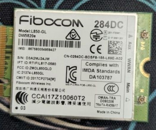 Модем LTE DW5820e Fibocom L850-GL