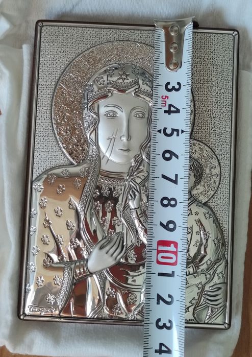 Srebrny obraz M.Częstochowskiej 13x9