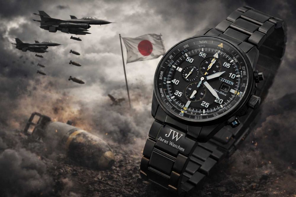 Świetny zegarek Citizen Chronograf lotniczy pilot, nowy, Eco-Drive