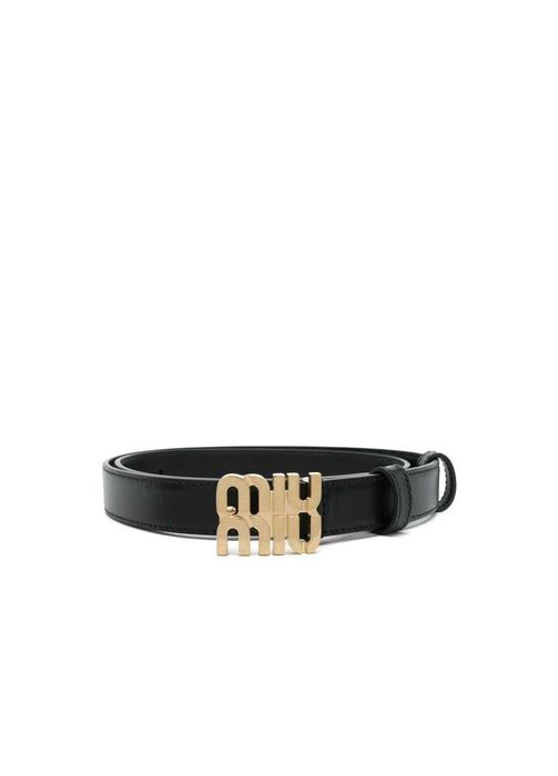 Ремінь Miu Miu Logo Leather Belt Black