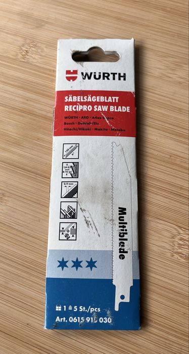 Wurth_brzeszczoty do piły szablastej_150mm_5szt._zestaw
