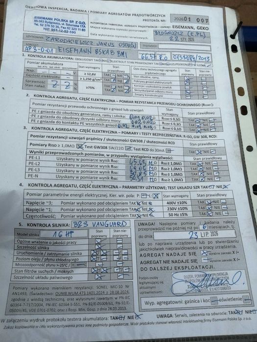 Agregat prądotwórczy Eisemann BSKA 8