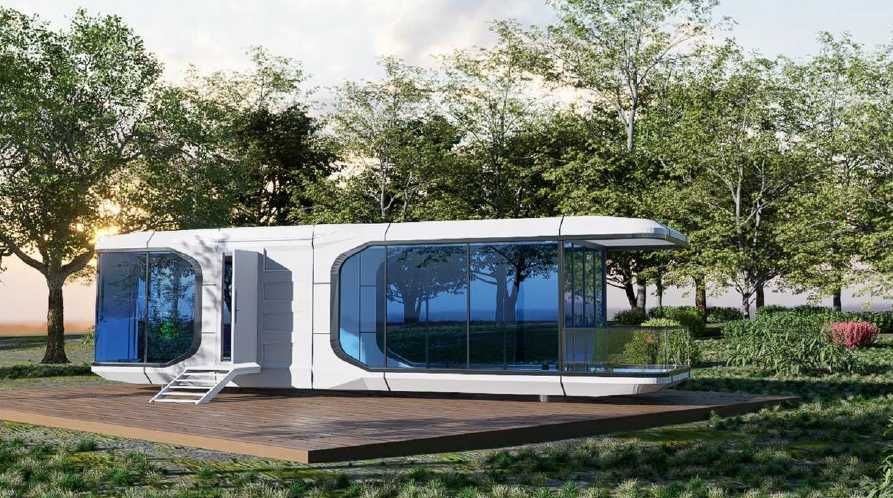 Nowoczesny domek kapsuła letniskowy całoroczny 11.5m x 3.3m