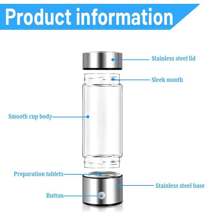 Generator Wodoru Woda Wodorowa Butelka do Wody Wodorowej