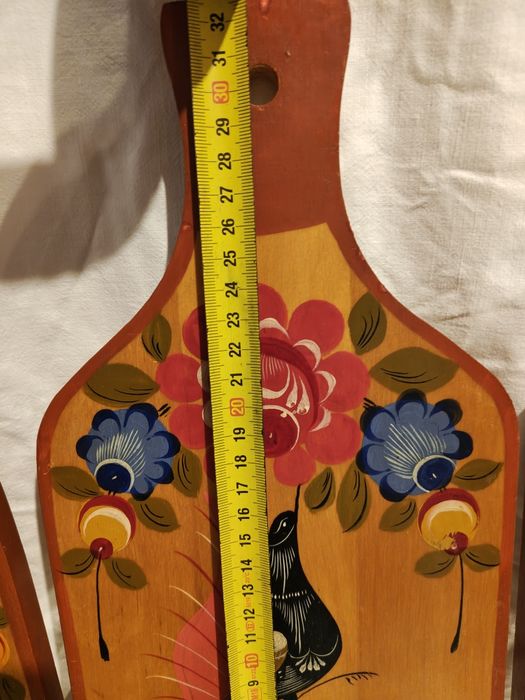 3 Rosyjskie deski do krojenia w stylu folk art vintage