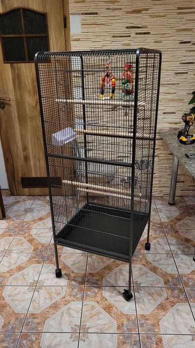 KLATKA DLA PAPUGI na kółkach duża woliera składana *nowa* dla papug