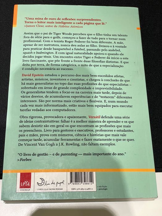 Livro Versátil de David Epstein (2a edição, Capa mole, Novo)