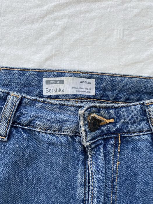 jeansy niebieskie wide leg s m 36/38 bershka