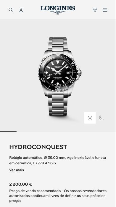 Longines Hydroconquest RESERVADO    39 mm preto