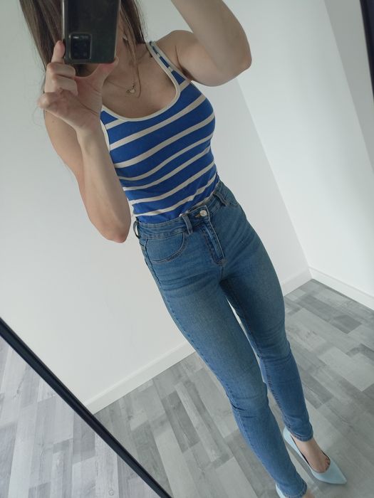 Bluzka na ramiączkach koszulka w paski