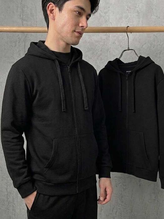 Плотная Зипка / Олимпийка Без Принтов | Oversize / Classic | Черная