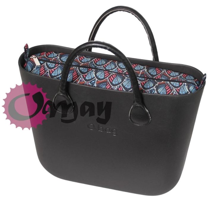 Czarny organizer do OBAG MINI kolorowa mozaika 2 kieszenie wkład OMAY