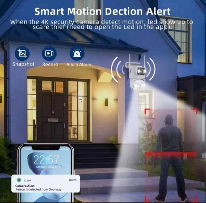 Câmera exterior/interior CCTV WIFI LENTE DUPLA