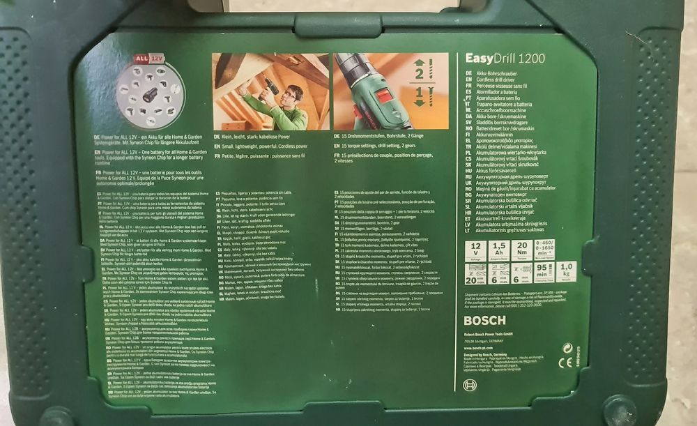 Bosch EasyDrill 1200 12V | Berbequim/Aparafusadora Sem Fios + Bateria + Carregador + Mala