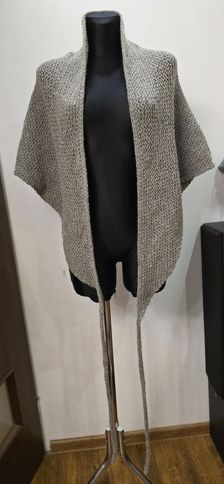 Chusta wełniana szara Handmade