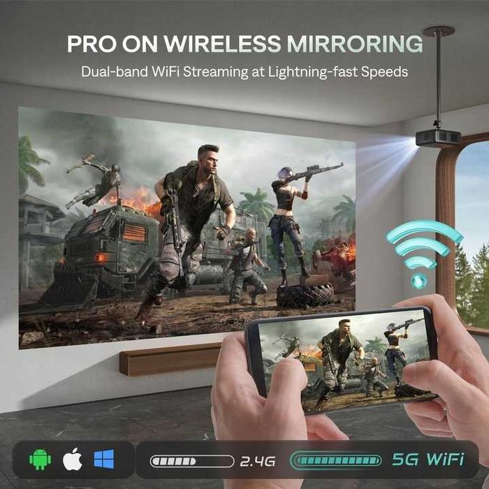Projektor inteligentny  Aurzen eazzeD1PRO WiFi Bluetooth NETFLIX DoIby