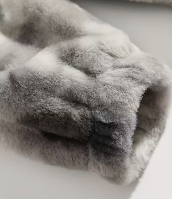 Thesupermade Gradient Plush Cross Embroidered Lambswool Jacket