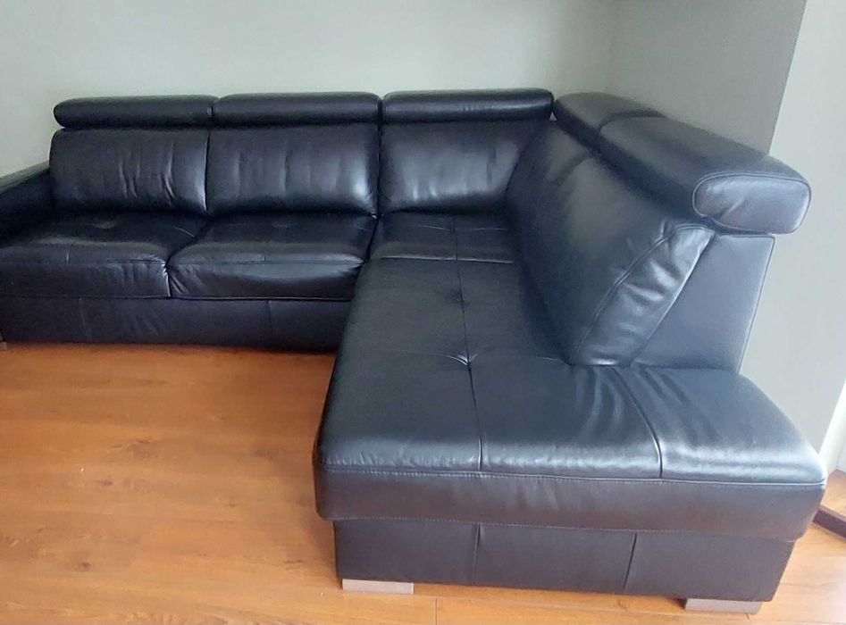 Narożnik rozkładany skóra naturalna