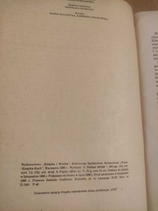 T.Dołęga-Mostowicz,, Pamiętnik pani Hanki " część 3 1986