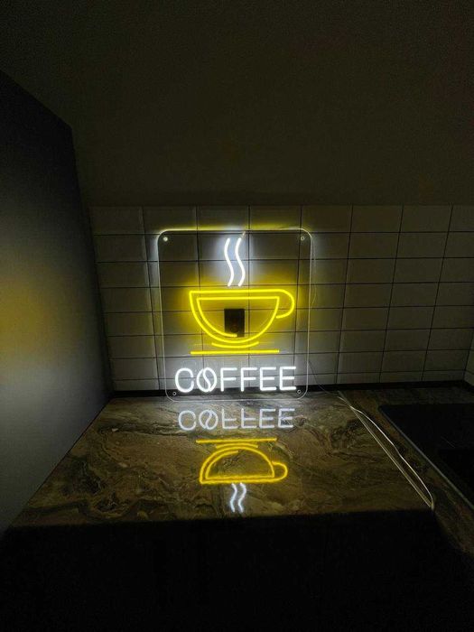 Неонові вивіски, неонова вивіска Кава, неоновые вывески Кофе