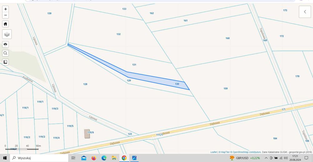 Sprzedam działkę 1750 m