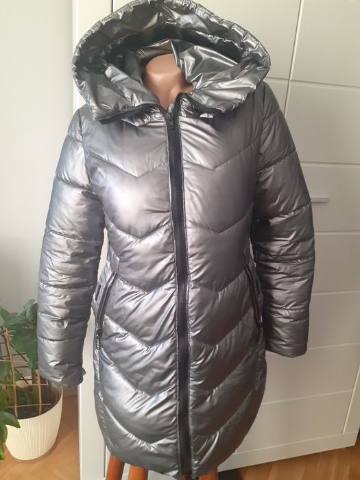 Ciepła kurtka metaliczny kolor