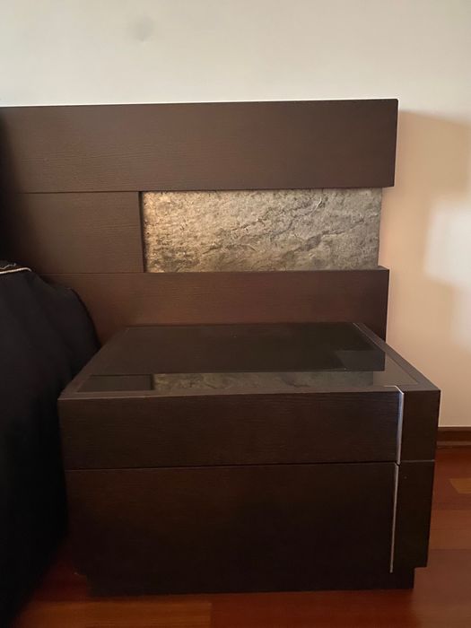 Conjunto de quarto madeira carvalho (inclui colchão 160x200)