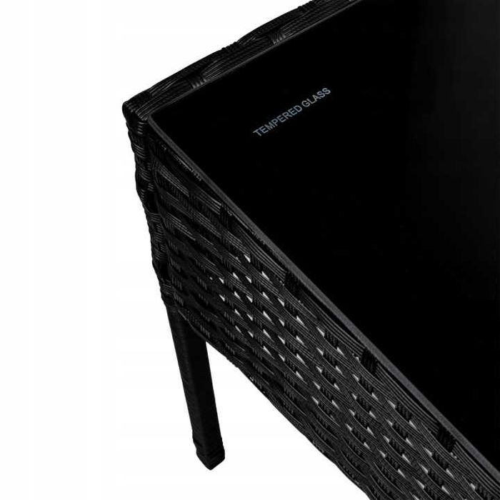 NOWE MEBLE OGRODOWE Rattanowe Balkonowe Tarasowe Zestaw Mebli Ogrodowych Sofa Ze Stołem Czarny Technorattan Komplet Do Ogrodu Na Taras OKAZJA