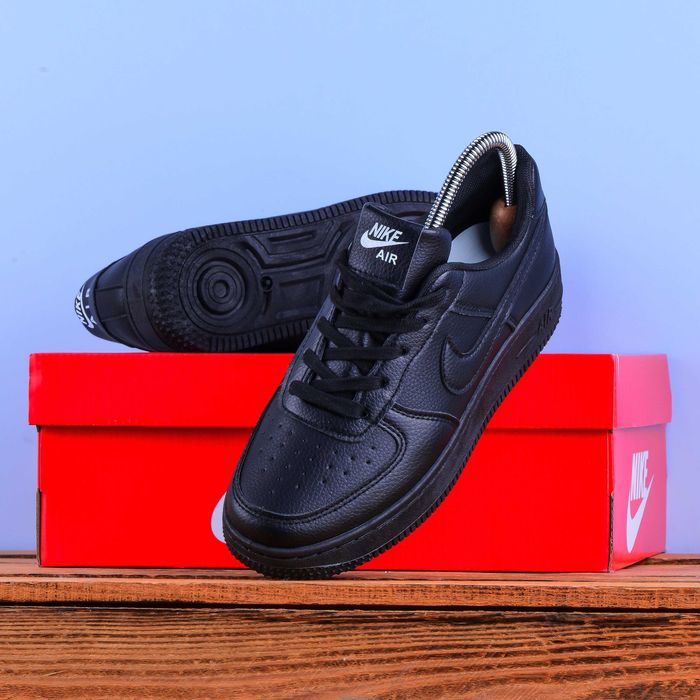 (2240) Акція! Кросівки Nike Air Force повністю чорні (36-41) найк найки