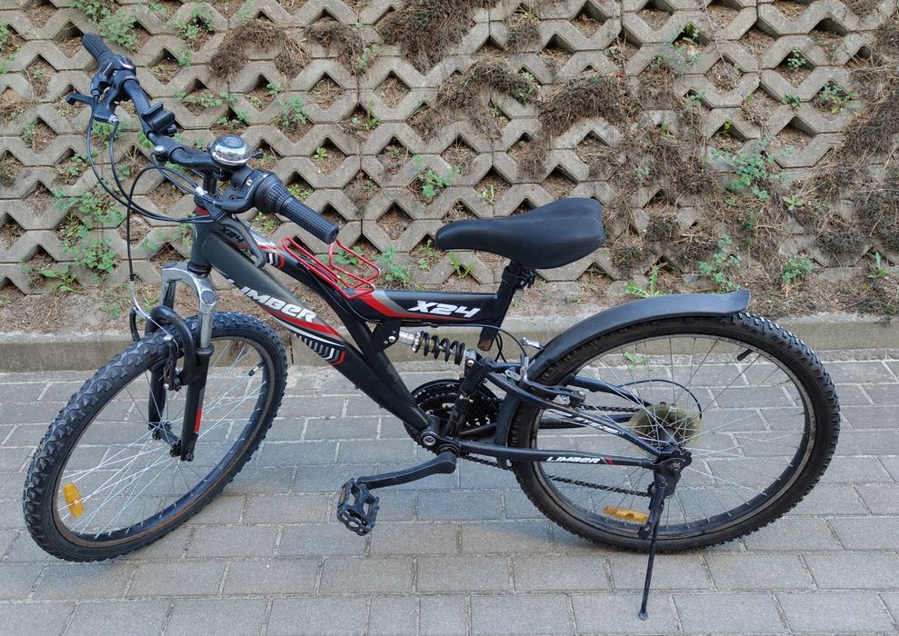 Rower z pełnym zawieszeniem, koła 24"