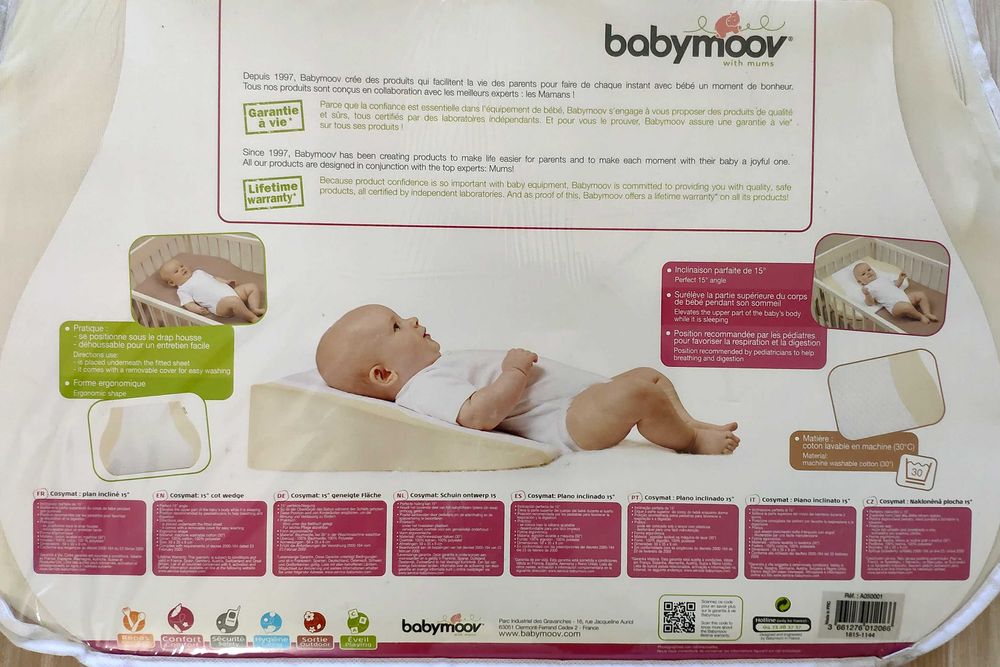 Almofada bebé inclinada -Segurança Anti-Sufoco/Anti-refluxo | BABYMOOV