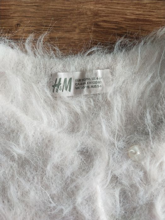 Biały zimowy komplet spódniczka i sweter 104/110