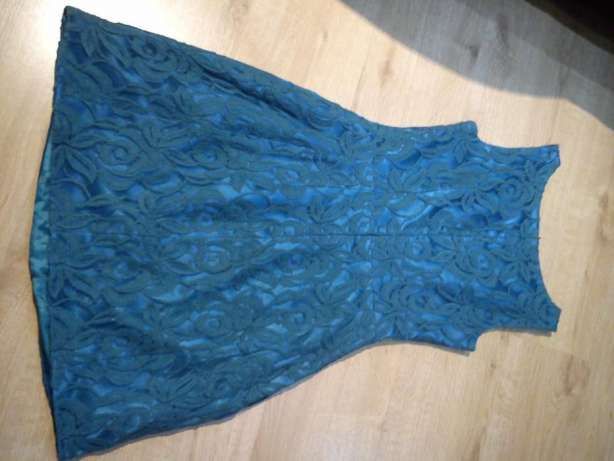 Sukienka r.36 Beata Rębowska zielona szmaragdowa koronka polecam