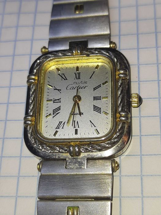 Шикарний вінтажний чоловічий годинник Cartier must de Cartier.