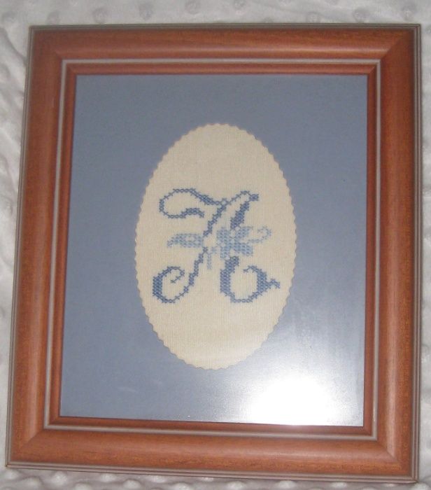 Quadros em ponto de cruz _ tons de azul