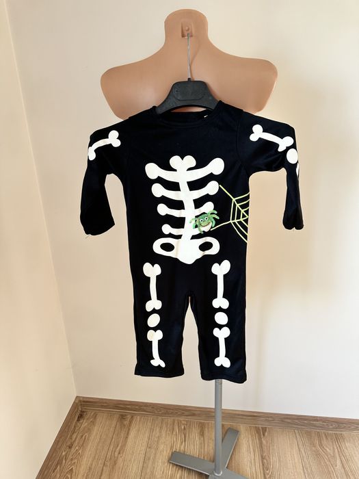 Strój przebranie na halloween kościotrup 86 cm