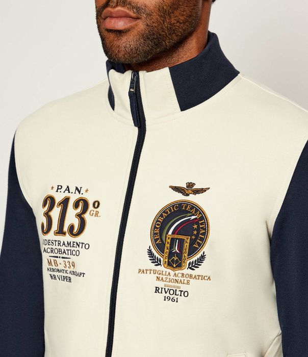 Aeronautica Militare bluza męska 252FE2062UF00662 beżowa – Regular Fit L