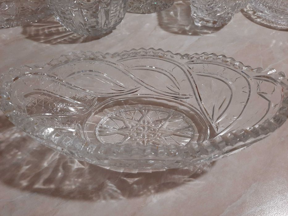 Тура Кришталь длина 25 см  Ваза Ладья Салатник хрусталь