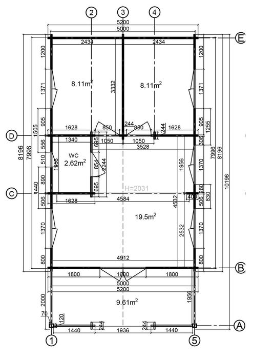 Casa Madeira NOVA T2+wc em pinho nórdico