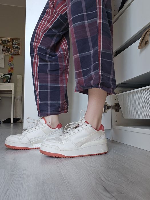 biale damskie buty sneakersy Adidas Forum Bold J