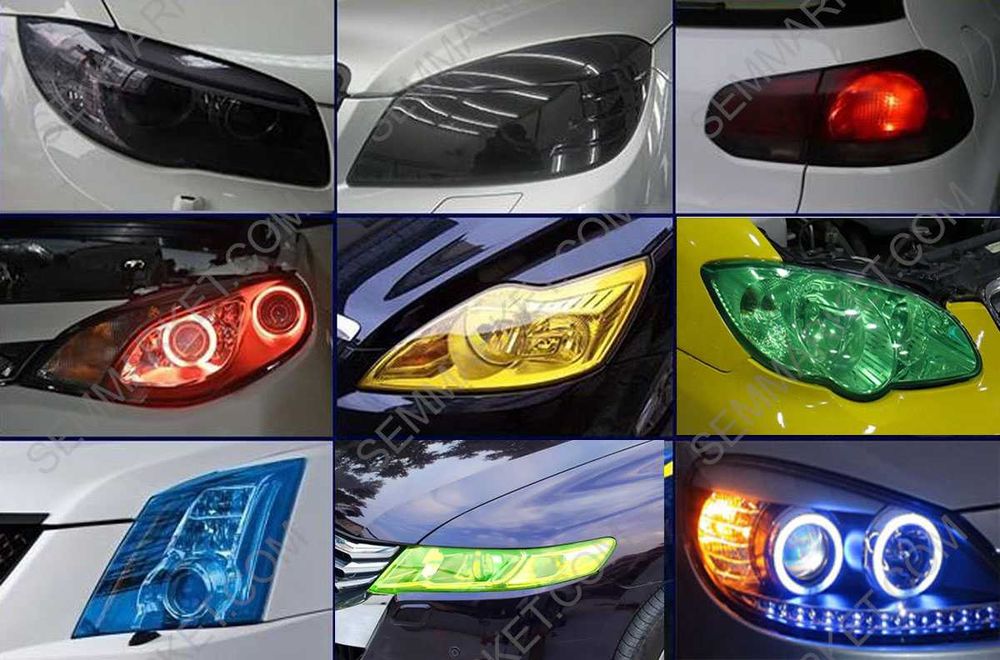 Автоплівка Annhao кольорова захисна бронеплівка на фари 30–40 см