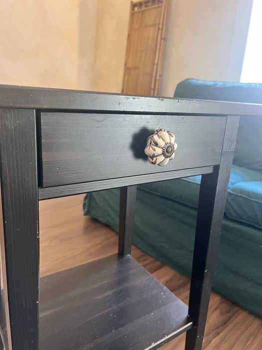 Mesa de cabaceira preta x2