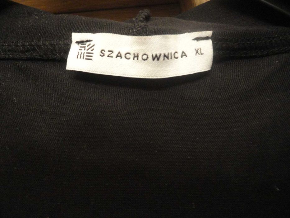 Czarny kardigan Szachownica