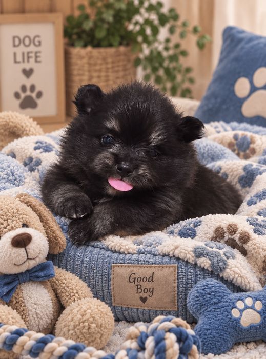 Szpic miniaturowy pomeraniany black and tan
