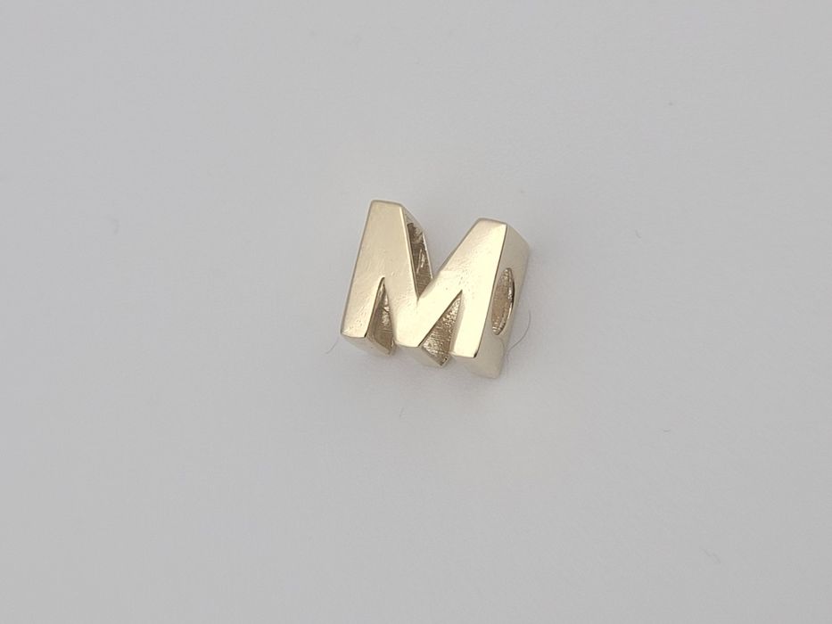 Nowy złoty charms złoto próba 585, literka M , literka W