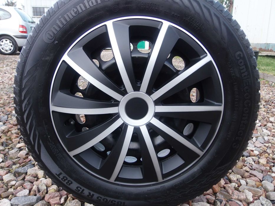 Kołpaki 15 Srebrno Czarne Opel Vw Ford Renault Mazda Kia BMW Nissan