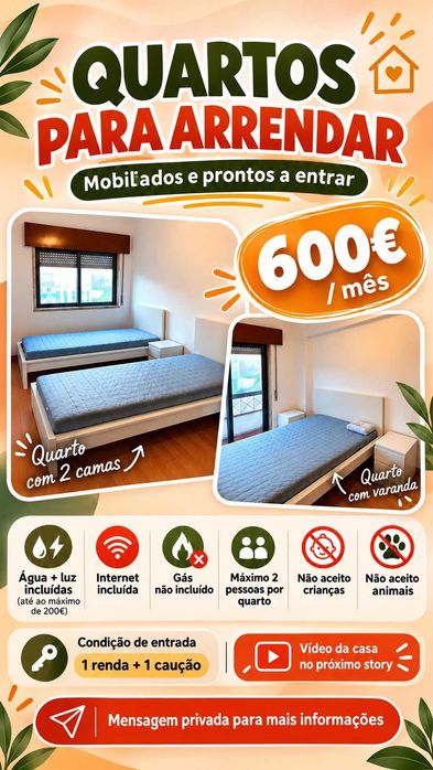 Quartos Para Arrendar em Queluz