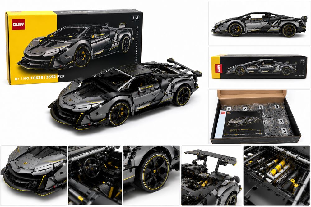 Конструктор GULY 10638 Lamborghini Sián FKP 37 1:8, 3392 детали