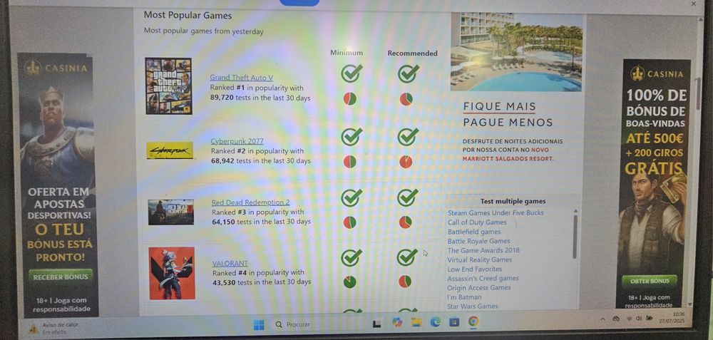 Portátil gaming, asus F571G, roda todos os jogos populares.