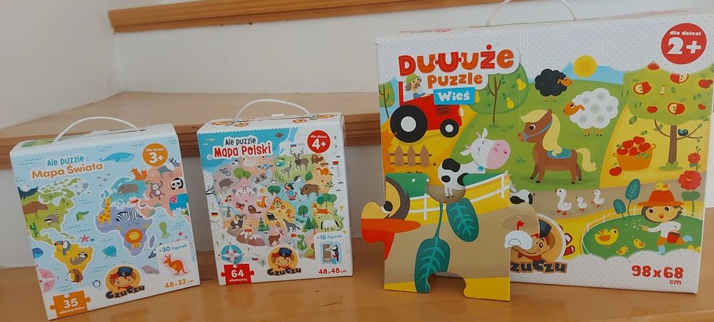 Super zestaw puzzli Czu-czu-i Blaze i Megamaszyny 5 sztuki. Wieś, Mapa